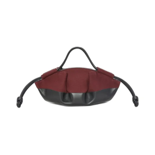 Small Paseo bag in shiny nappa calfskin and canvas