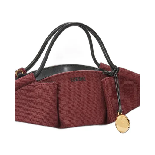 Small Paseo bag in shiny nappa calfskin and canvas