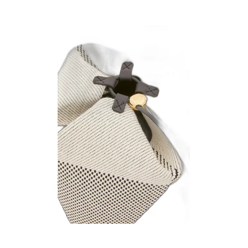 Treasure Bako bucket in canvas jacquard and calfskin