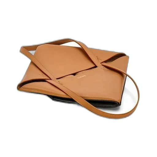 Puzzle Fold Tote in shiny calfskin