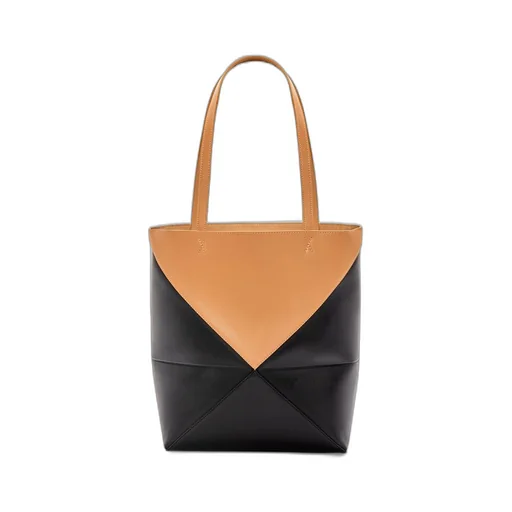 Puzzle Fold Tote in shiny calfskin