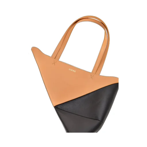Puzzle Fold Tote in shiny calfskin