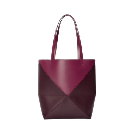 Puzzle Fold Tote in shiny calfskin