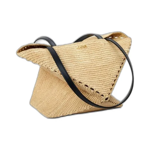 Puzzle Fold Tote in raffia