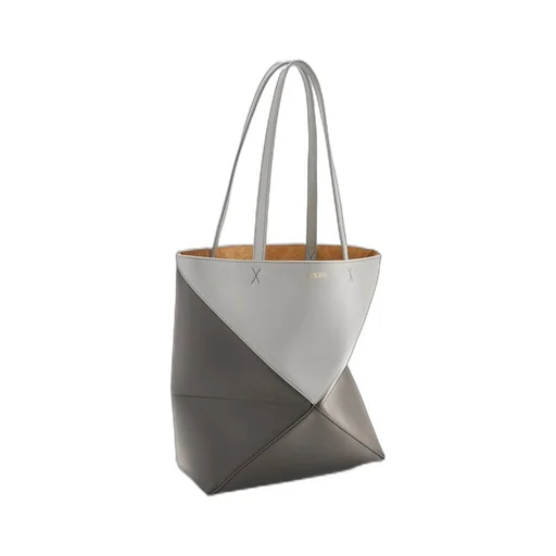 Puzzle Fold Tote in shiny calfskin