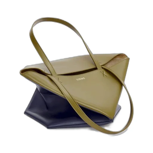 Puzzle Fold Tote in shiny calfskin