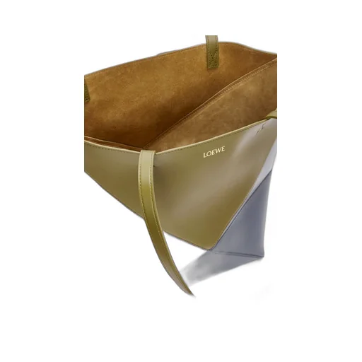 Puzzle Fold Tote in shiny calfskin
