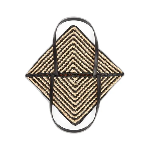 Puzzle Fold Tote in raffia