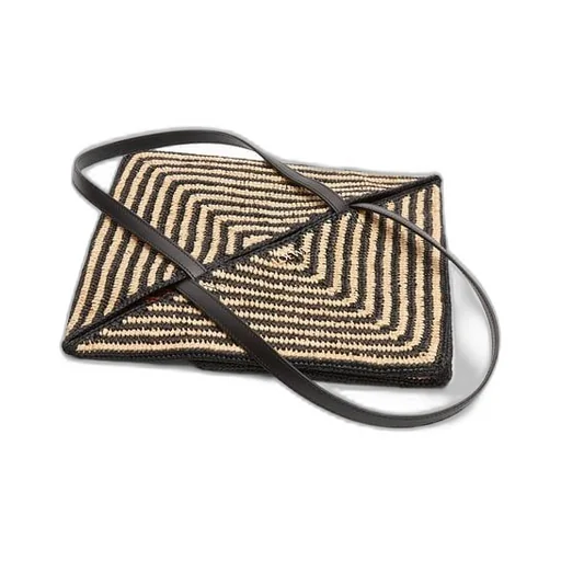 Puzzle Fold Tote in raffia