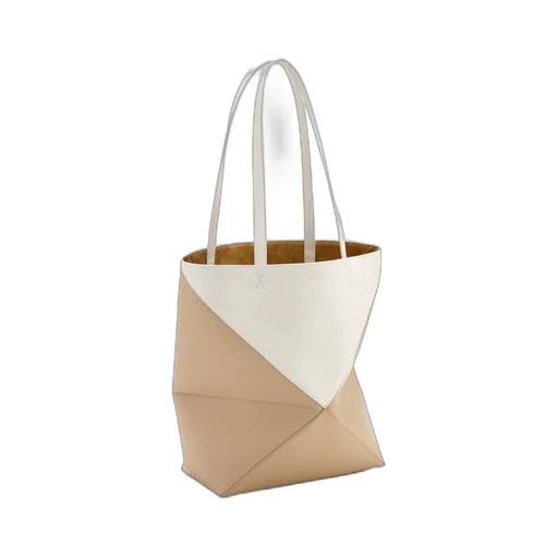 Puzzle Fold Tote in shiny calfskin