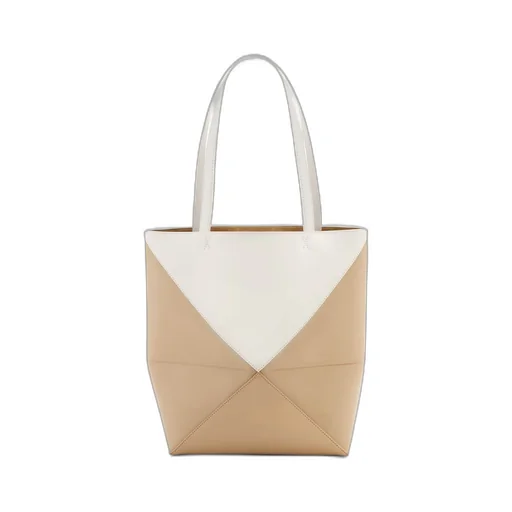 Puzzle Fold Tote in shiny calfskin