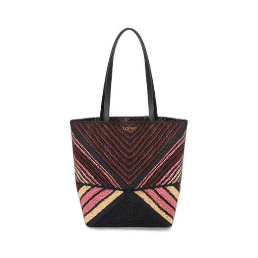Puzzle Fold Tote in raffia