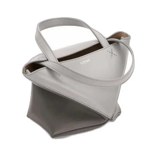Mini Puzzle Fold Tote in shiny calfskin