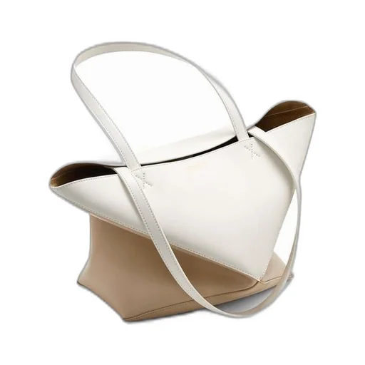 Puzzle Fold Tote in shiny calfskin