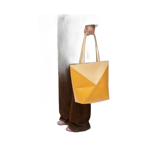 Puzzle Fold Tote in shiny calfskin