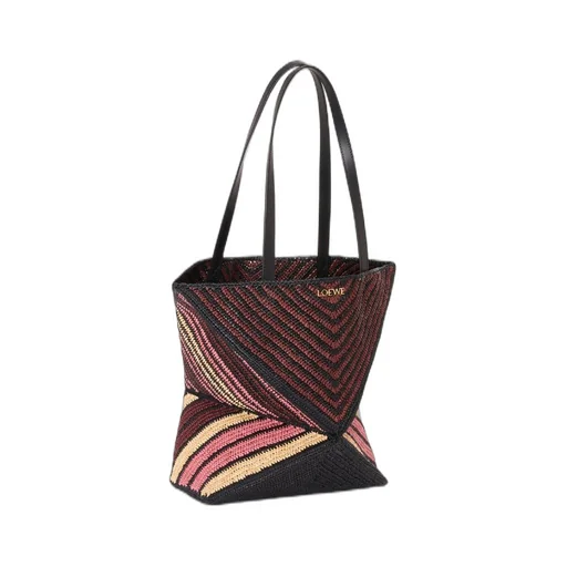 Puzzle Fold Tote in raffia