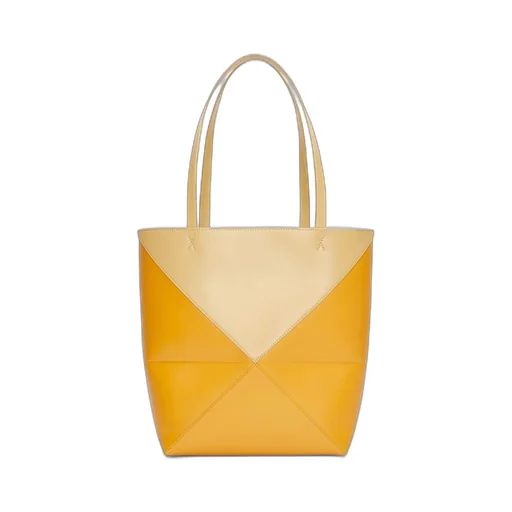 Puzzle Fold Tote in shiny calfskin