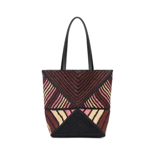 Puzzle Fold Tote in raffia