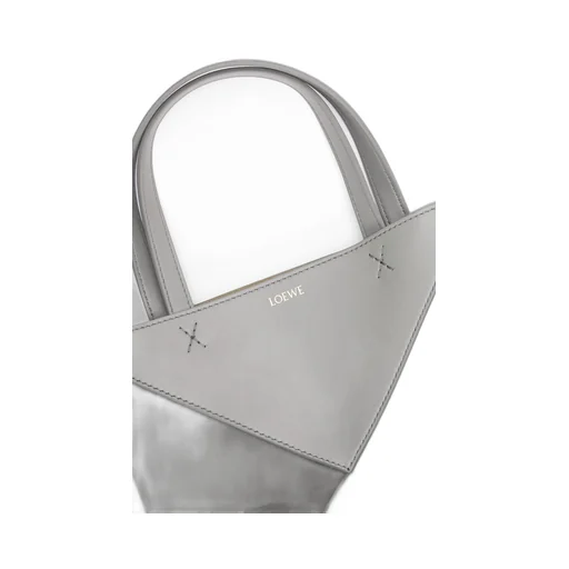 Mini Puzzle Fold Tote in shiny calfskin