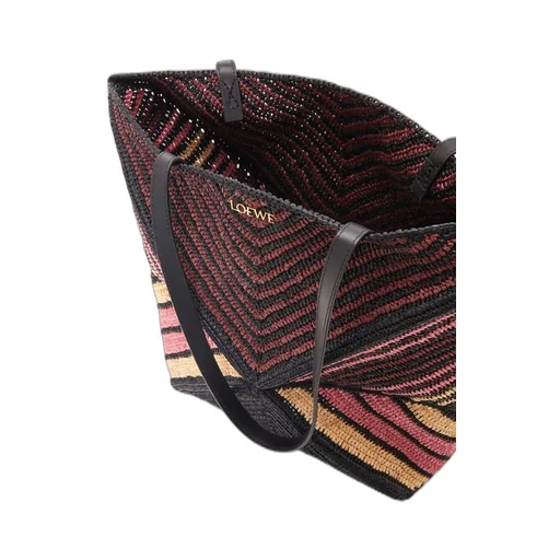 Puzzle Fold Tote in raffia