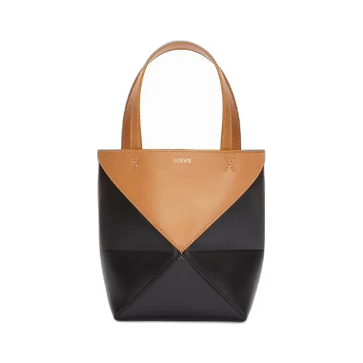 Mini Puzzle Fold Tote in shiny calfskin