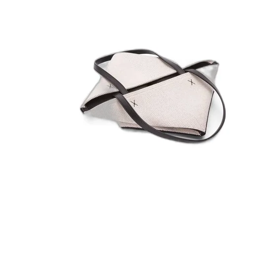 Medium Puzzle Fold tote in canvas jacquard and calfskin
