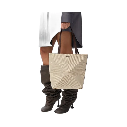 Puzzle Fold tote in cotton jacquard