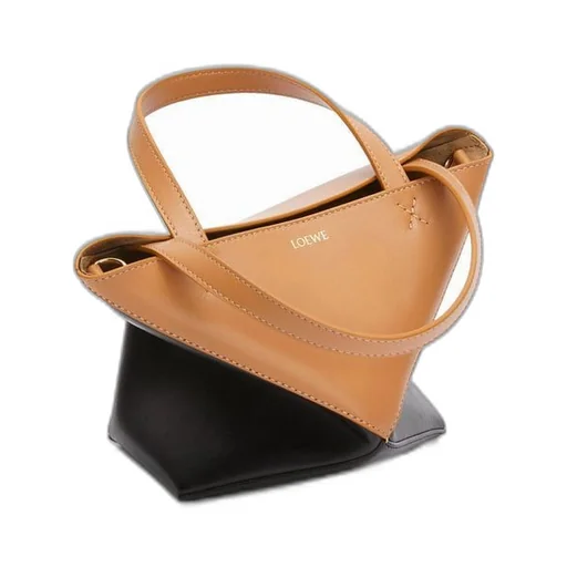 Mini Puzzle Fold Tote in shiny calfskin