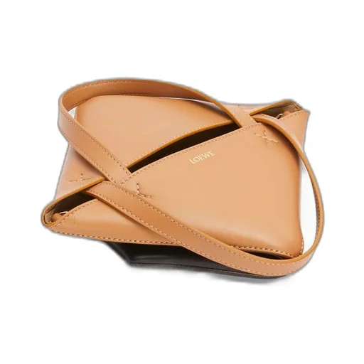 Mini Puzzle Fold Tote in shiny calfskin