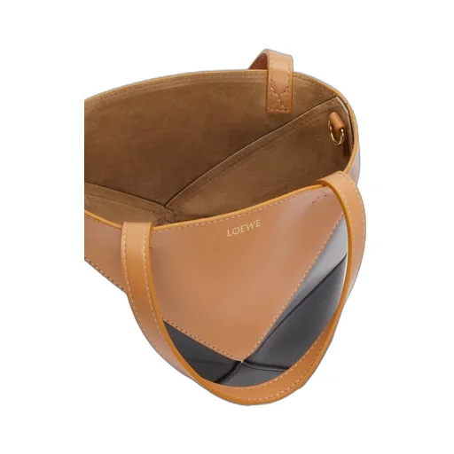 Mini Puzzle Fold Tote in shiny calfskin
