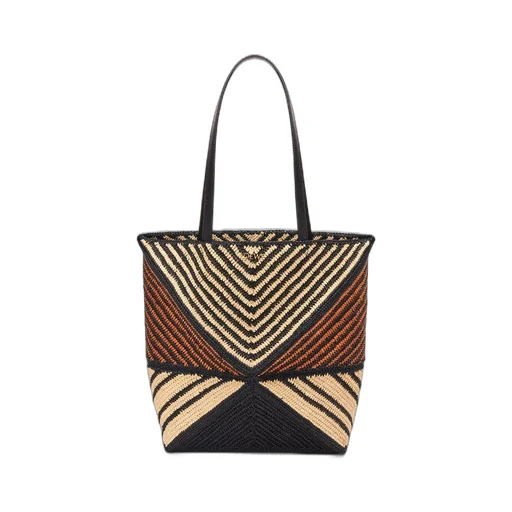 Puzzle Fold Tote in raffia
