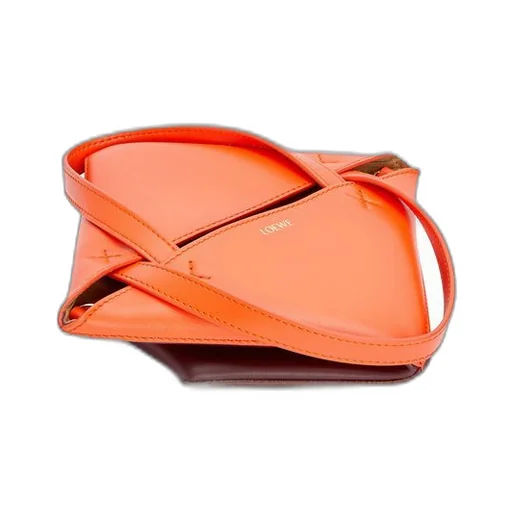 Mini Puzzle Fold Tote in shiny calfskin