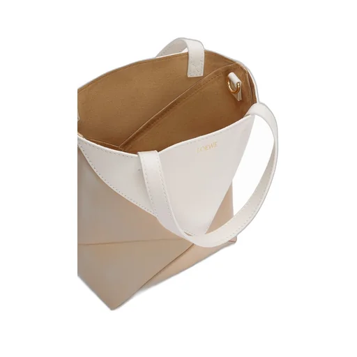 Mini Puzzle Fold Tote in shiny calfskin