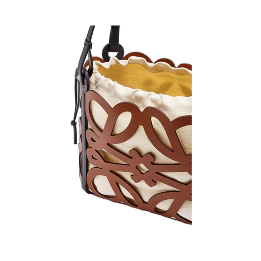 Small Anagram cut-out tote in calfskin