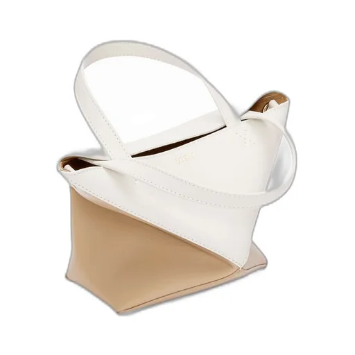 Mini Puzzle Fold Tote in shiny calfskin