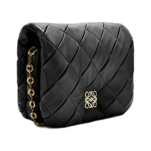 Puffer Goya in pleated shiny nappa lambskin