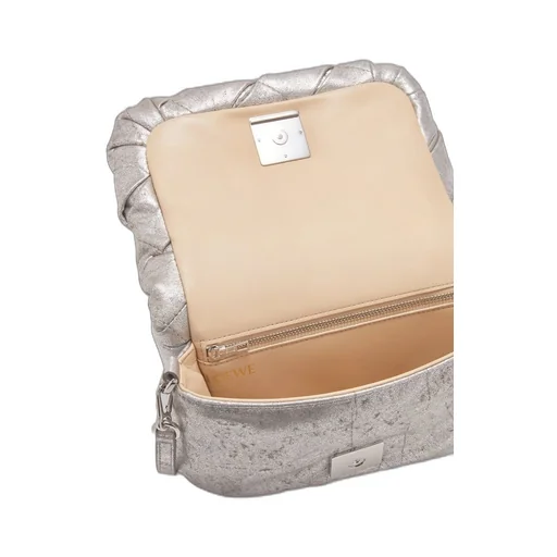 Mini Puffer Goya bag in pleated metallic leather