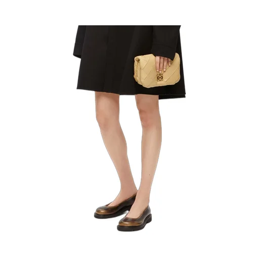 Mini Puffer Goya in pleated shiny nappa lambskin