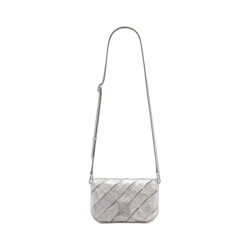 Mini Puffer Goya bag in pleated metallic leather