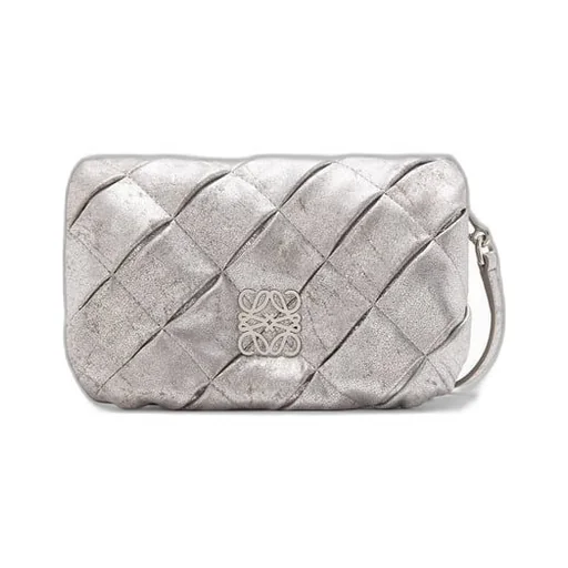 Mini Puffer Goya bag in pleated metallic leather