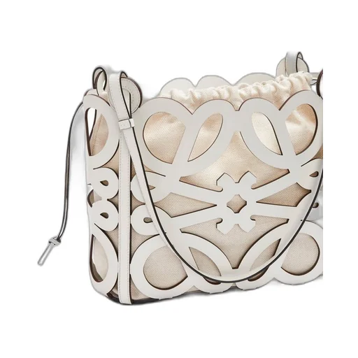 Small Anagram cut-out tote in box calfskin