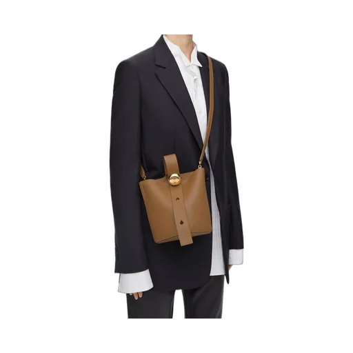 Mini Pebble bucket in mellow calfskin