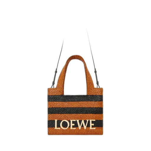 Medium LOEWE Font tote in raffia