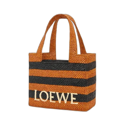 Medium LOEWE Font tote in raffia