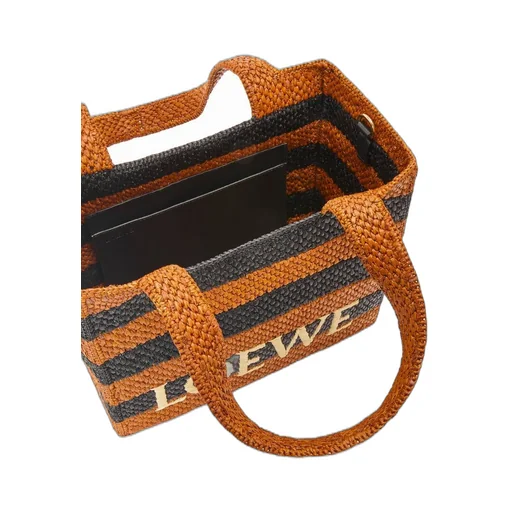 Medium LOEWE Font tote in raffia