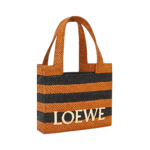 Medium LOEWE Font tote in raffia