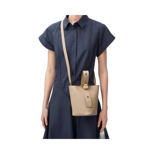 Mini Pebble Bucket bag in soft grained calfskin