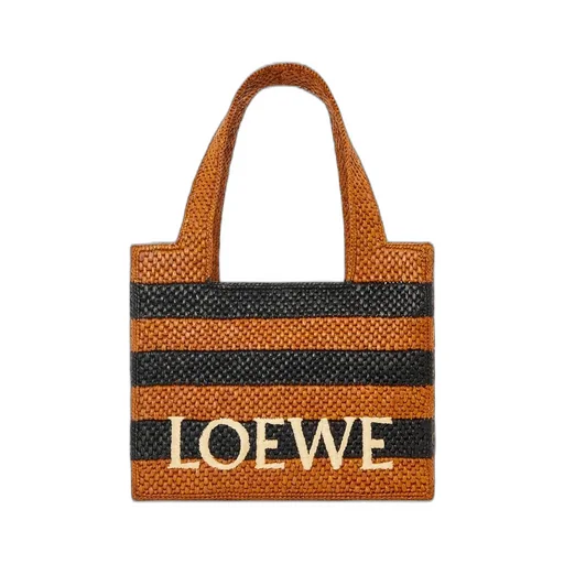 Medium LOEWE Font tote in raffia