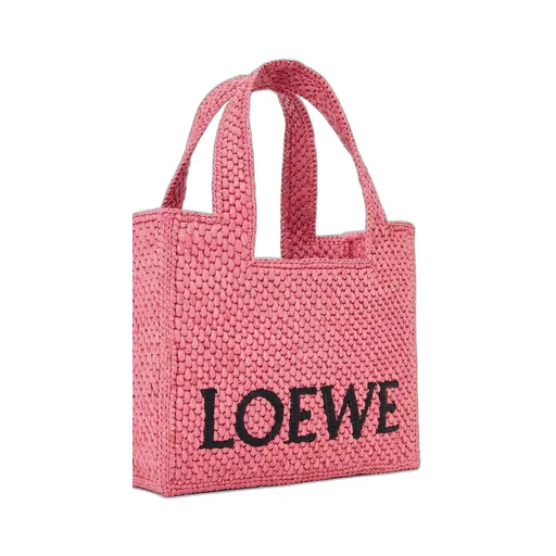 Mini LOEWE Font Tote in raffia