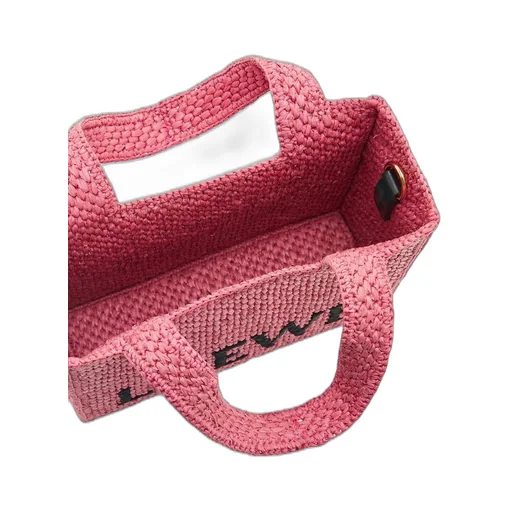 Mini LOEWE Font Tote in raffia